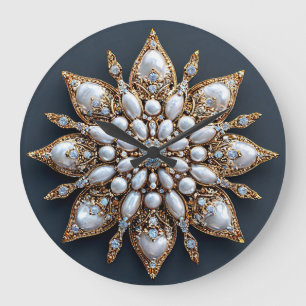 Grande Horloge Ronde Beau Broche