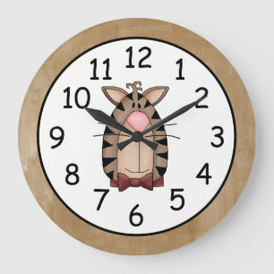 Grande Horloge Ronde Beau chat de pays