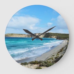 Grande Horloge Ronde "Beauté capturée : Littoral Iconique Kangaroo Isla