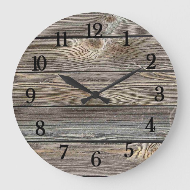 Grande Horloge Ronde Beautiful authentic looking wood horizontal print (Recto)