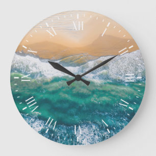 Grande Horloge Ronde Beautiful beach crystal blue sea