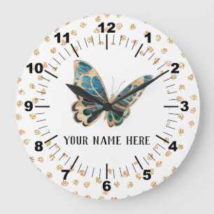 Grande Horloge Ronde Beautiful Butterfly