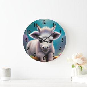 Grande Horloge Ronde Bébé âne
