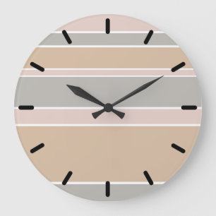 Grande Horloge Ronde Beige stripes