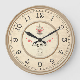 Grande Horloge Ronde Beige Wedding & Anniversary Personalized Wall
