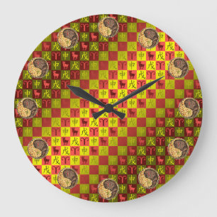 Grande Horloge Ronde Bélier & Singe de Terre