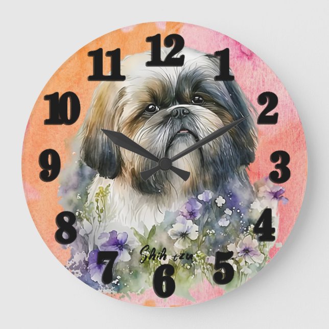 Grande Horloge Ronde Belle aquarelle Chih tzu Chien (Recto)