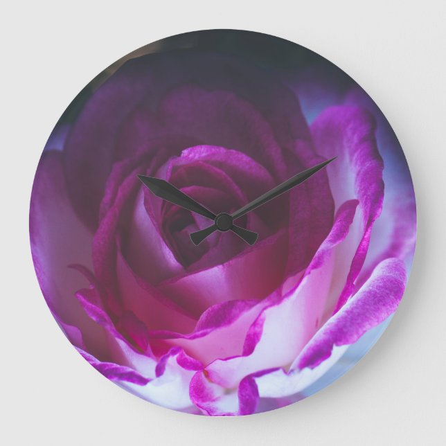 Grande Horloge Ronde Belle fleur rose (Recto)