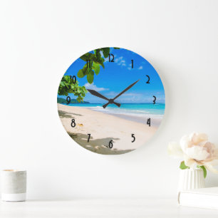 Grande Horloge Ronde Belle plage tropicale ensoleillée Photo