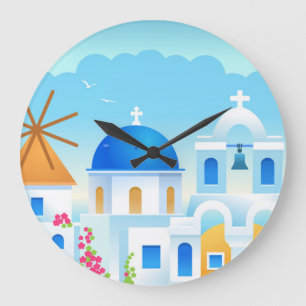 Grande Horloge Ronde Belle Santorin Grèce