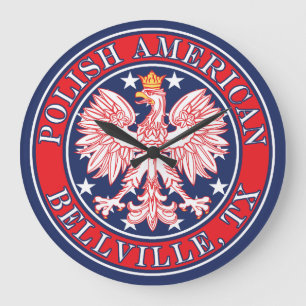 Grande Horloge Ronde Bellville Texas Aigle polonaise américaine