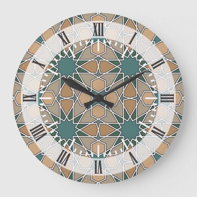 Grande Horloge Ronde Ben Yusuf Madrasa Motif géométrique 006 (Recto)
