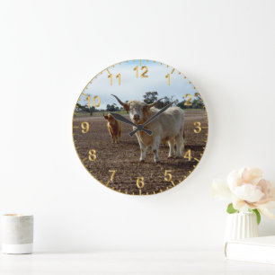 Grande Horloge Ronde Bétail sur la perte : Highland Cows Blé Heist