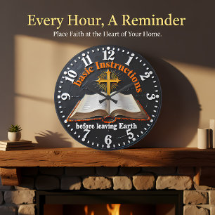 Grande Horloge Ronde Bible de Jésus Instructions de Base