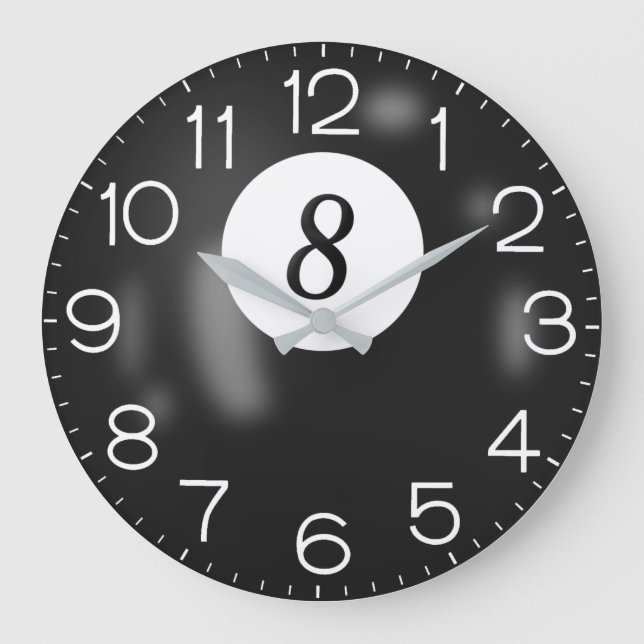 Grande Horloge Ronde Billard 8 balles (Recto)