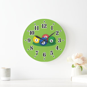 Grande Horloge Ronde Billard Billard Ballons de billard