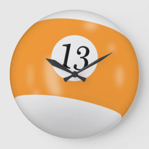 Grande Horloge Ronde Billard Numéro 13