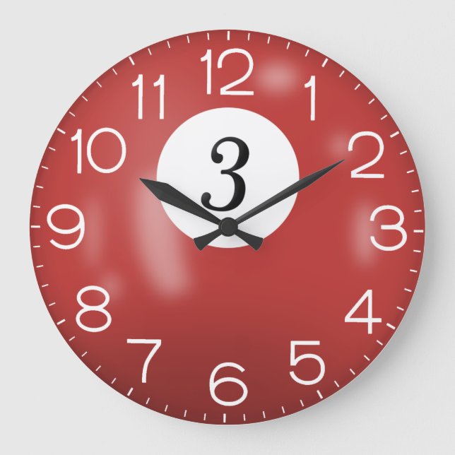 Grande Horloge Ronde Billard rouge #3 Bal (Recto)