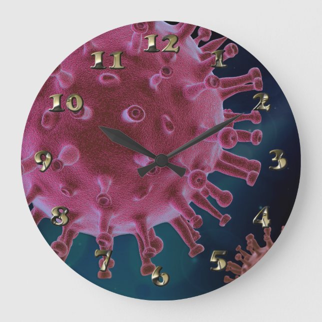 Grande Horloge Ronde Biologie du virus covid (Recto)