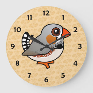 Grande Horloge Ronde Birdorable Zebra Finch