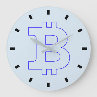 Grande Horloge Ronde Bitcoin logo graphisme entreprise, mur de bureau