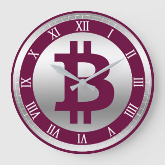 Grande Horloge Ronde Bitcoin logo graphisme entreprise, mur de bureau