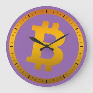 Grande Horloge Ronde Bitcoin logo graphisme entreprise, mur de bureau