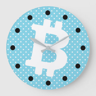 Grande Horloge Ronde Bitcoin logo graphisme entreprise, mur de bureau