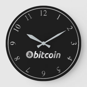 Grande Horloge Ronde Bitcoin logo graphisme entreprise, mur de bureau