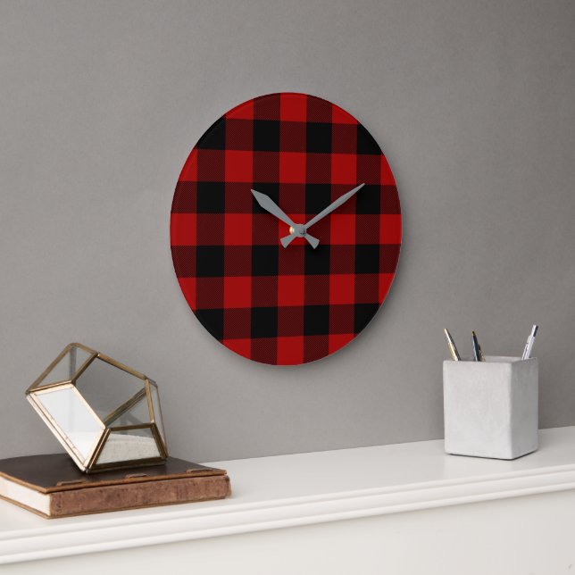 Grande Horloge Ronde black and buffalo plaid check (Bureau)