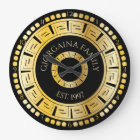 Black and Gold Round Greek Key Custom