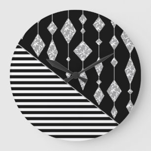 Grande Horloge Ronde Black and white, abstract, geometric, simple, scan