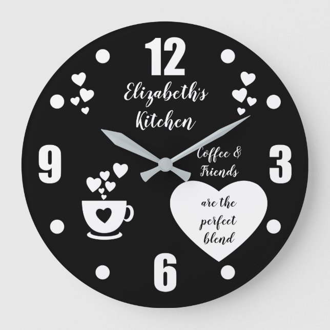 Grande Horloge Ronde Black and white coffee cup love heve kitchen (Recto)