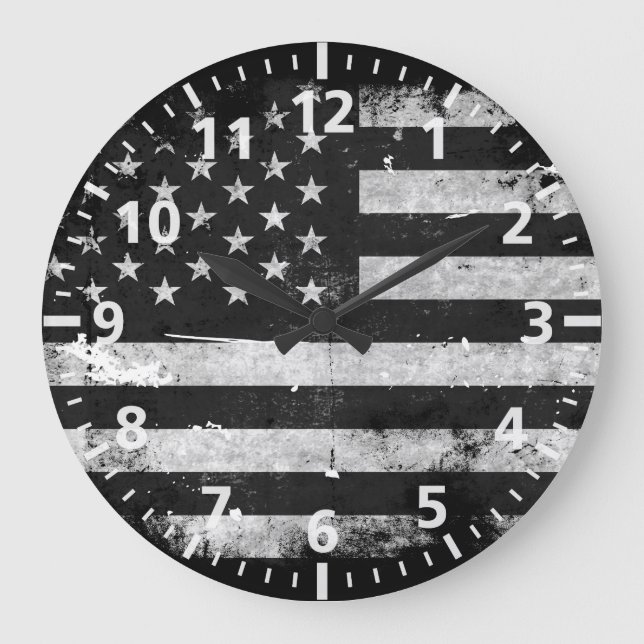 Grande Horloge Ronde Black and White Grunge (Recto)