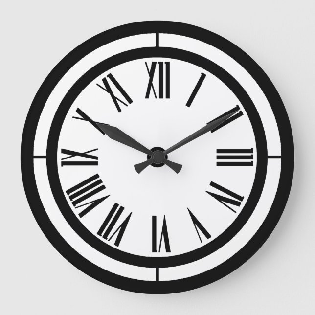 Grande Horloge Ronde Black and White Roman Numerals (Recto)
