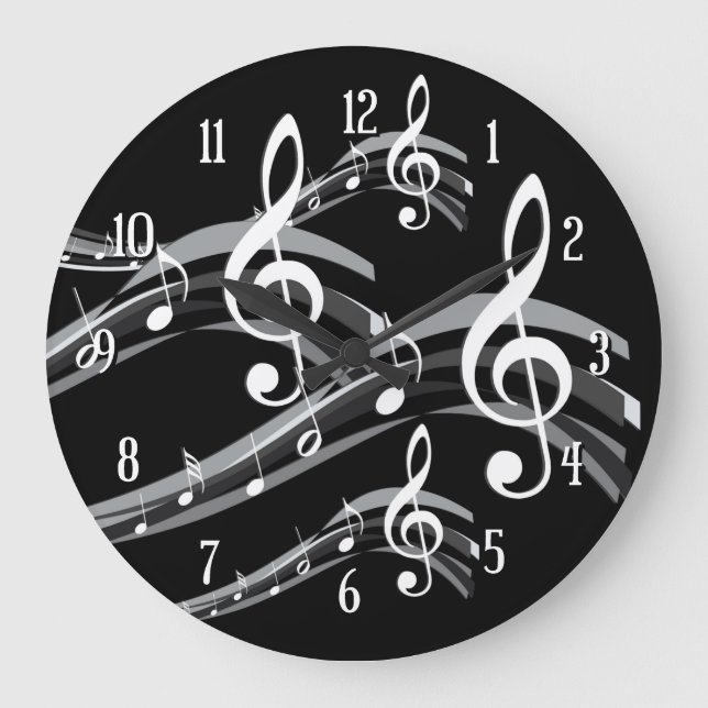 Grande Horloge Ronde Black and White Treble Clef (Recto)