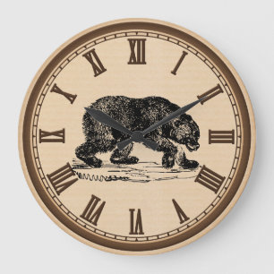 Grande Horloge Ronde Black bear number wall clock