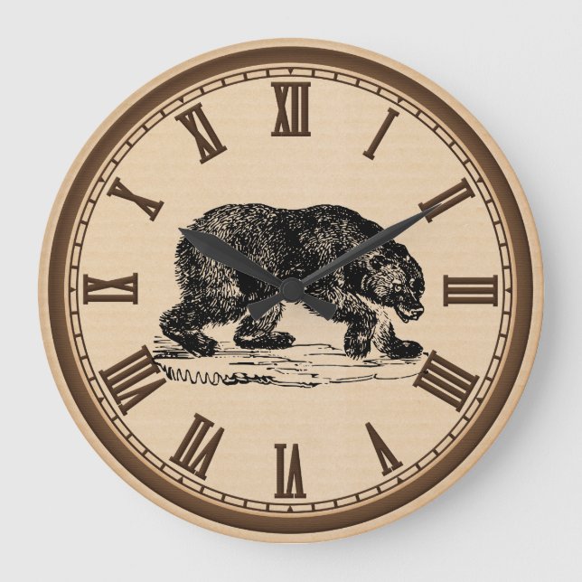 Grande Horloge Ronde Black bear number wall clock (Recto)
