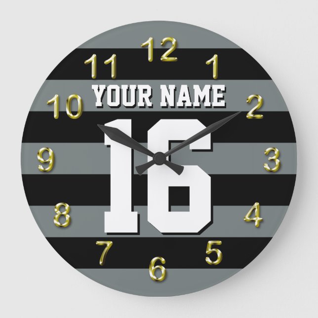 Grande Horloge Ronde Black Charcoal Team Jersey Preppy Stripe (Recto)