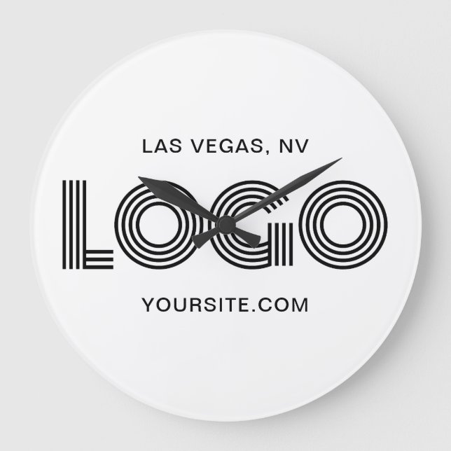 Grande Horloge Ronde Black Modern Rectangular Logo (Recto)