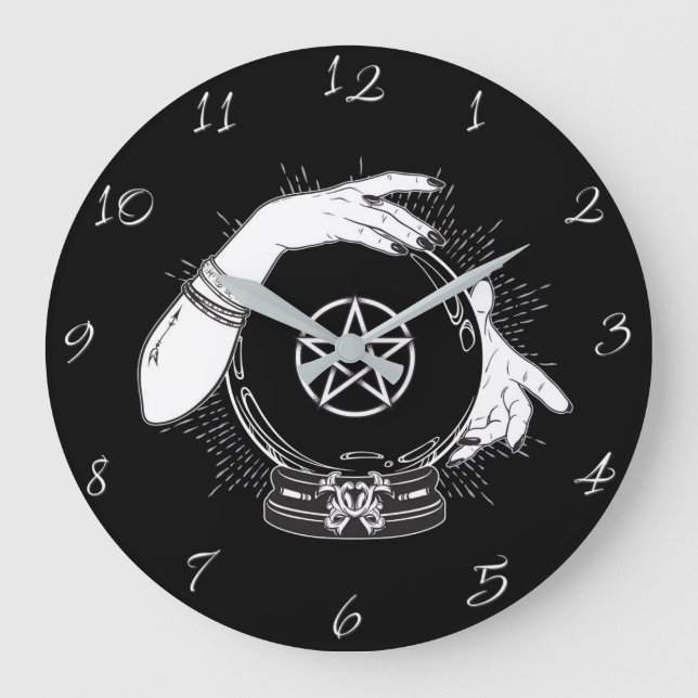 Grande Horloge Ronde Black Mystic Fortune Teller Mystical Crystal Ball (Recto)