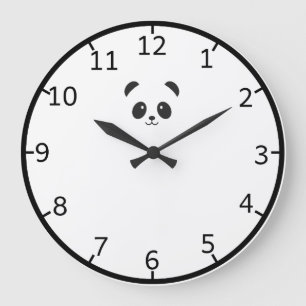 Grande Horloge Ronde Black Panda Wall Clock