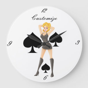 Grande Horloge Ronde Black Spades Blonde Queen Thunder_Cove