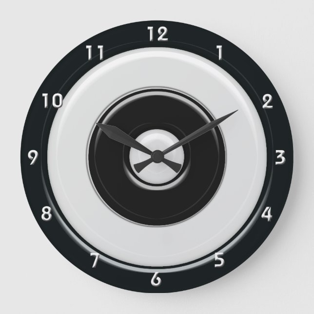 Grande Horloge Ronde Black & White Circles & Bullseye with numbers (Recto)