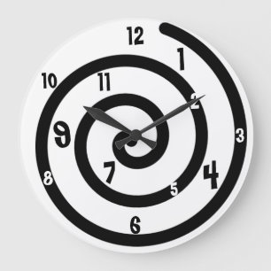 Grande Horloge Ronde Black & White Spiral Wall Clock