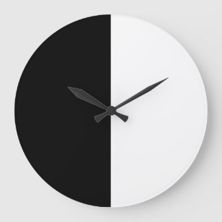 Grande Horloge Ronde Blanc et noir moderne
