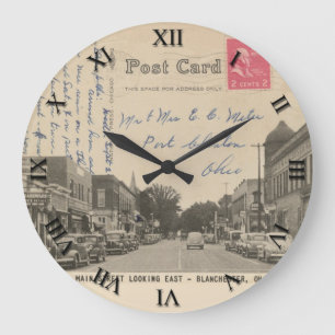 Grande Horloge Ronde Blanchester Ohio Postcard Clock