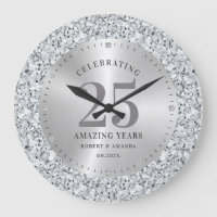 Blancs faux diamants 25e anniversaire