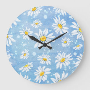 Grande Horloge Ronde Bleu blanc