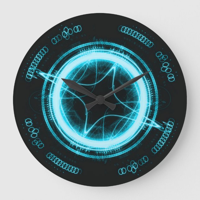 Grande Horloge Ronde Bleu étranger d'horloge (Recto)